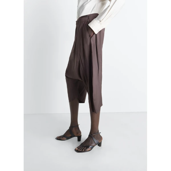 Lemaire Creased Dropped Crotch Bermudas in Poly Viscose Twill Shorts, view 6