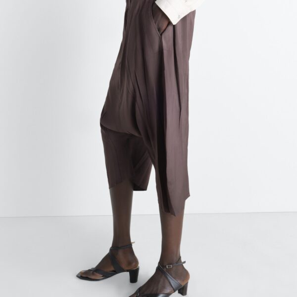 Lemaire Creased Dropped Crotch Bermudas in Poly Viscose Twill - Shorts - Parisian Minimalist Luxury at Coveti