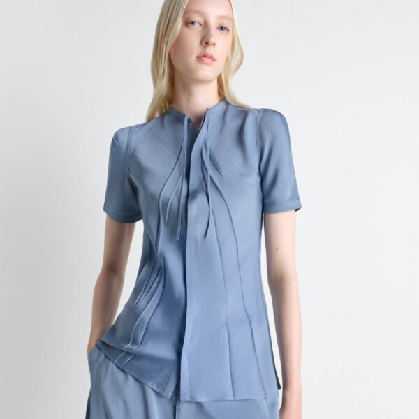 Lemaire Creased Fitted Shirt in Poly Viscose Twill - Tops - Parisian Minimalist Luxury at Coveti