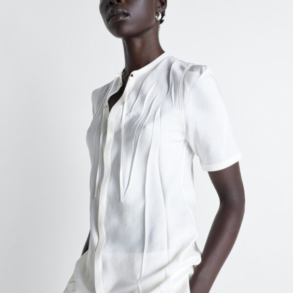 Lemaire Creased Fitted Shirt in Poly Viscose Twill - Tops - Parisian Minimalist Luxury at Coveti