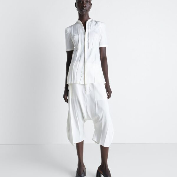 Lemaire Creased Fitted Shirt in Poly Viscose Twill - Tops - Parisian Minimalist Luxury at Coveti