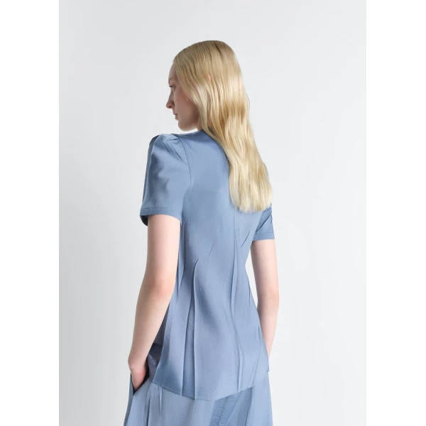 Lemaire Creased Fitted Shirt in Poly Viscose Twill, view 4