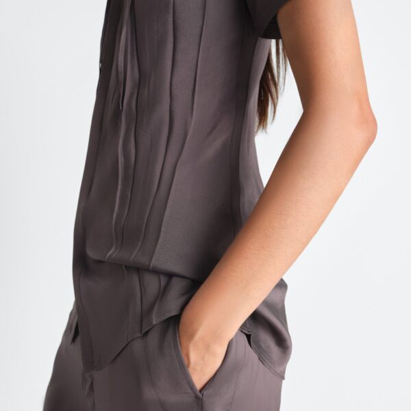Lemaire Creased Fitted Shirt in Poly Viscose Twill - Tops - Parisian Minimalist Luxury at Coveti