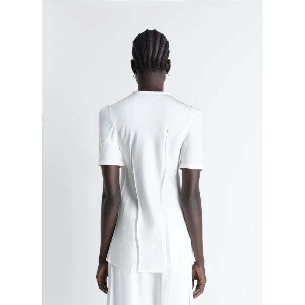 Lemaire Creased Fitted Shirt in Poly Viscose Twill, view 5
