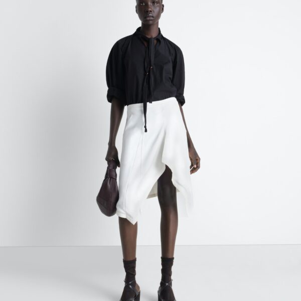 Lemaire Creased Foulard Skirt in Poly Viscose Twill - Skirts - Parisian Minimalist Luxury at Coveti