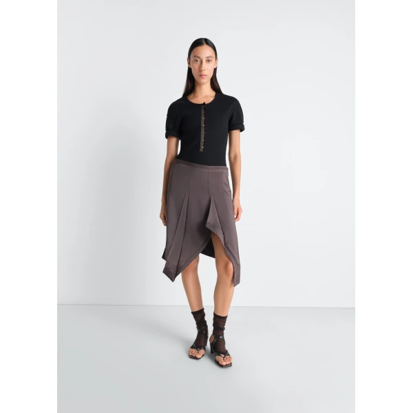 Lemaire Creased Foulard Skirt in Poly Viscose Twill, view 3