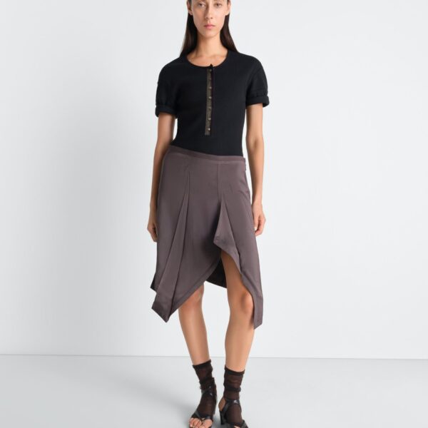 Lemaire Creased Foulard Skirt in Poly Viscose Twill - Skirts - Parisian Minimalist Luxury at Coveti