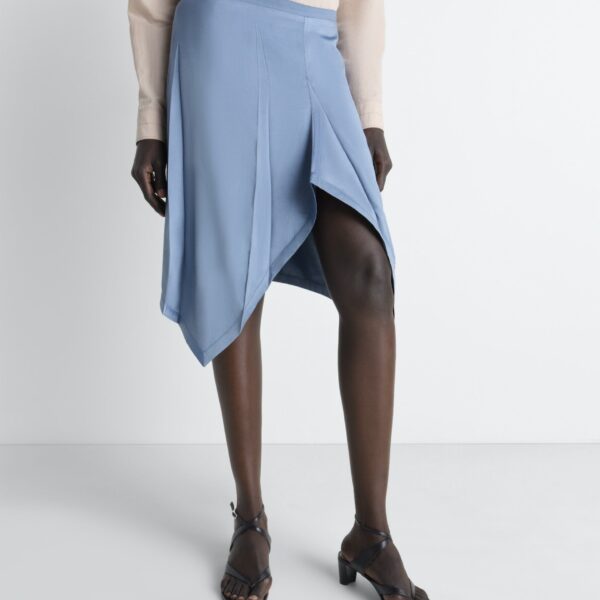 Lemaire Creased Foulard Skirt in Poly Viscose Twill - Skirts - Parisian Minimalist Luxury at Coveti