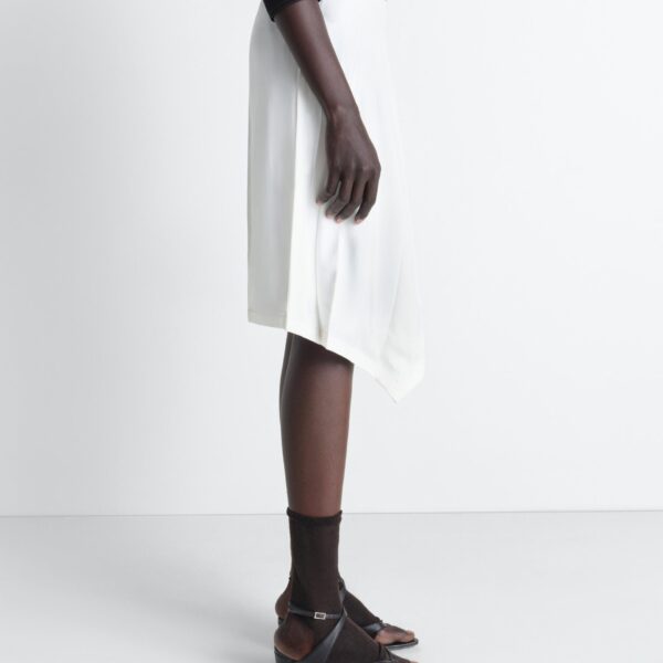Lemaire Creased Foulard Skirt in Poly Viscose Twill - Skirts - Parisian Minimalist Luxury at Coveti