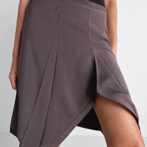 Lemaire Creased Foulard Skirt in Poly Viscose Twill - Skirts - Parisian Minimalist Luxury at Coveti