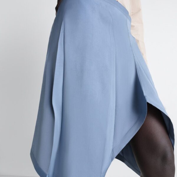 Lemaire Creased Foulard Skirt in Poly Viscose Twill - Skirts - Parisian Minimalist Luxury at Coveti