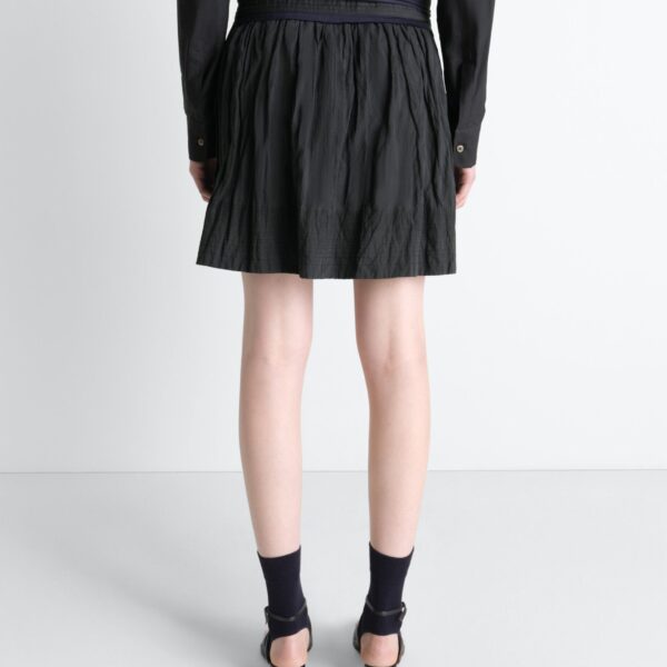 Lemaire Crinkled Wrap Skirt in Crinkled Cotton Metal - Skirts - Parisian Minimalist Luxury at Coveti