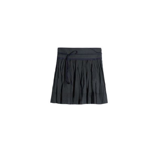 Lemaire Crinkled Wrap Skirt in Crinkled Cotton Metal - Skirts - Parisian Minimalist Luxury at Coveti