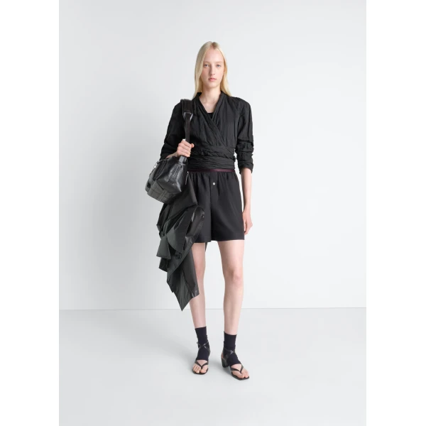 Lemaire Crinkled Wrap Top in Crinkled Cotton Metal, view 4