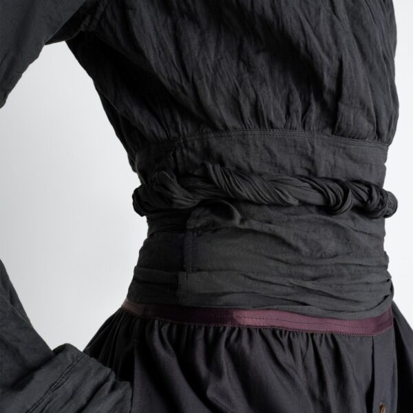 Lemaire Crinkled Wrap Top in Crinkled Cotton Metal - Tops - Parisian Minimalist Luxury at Coveti