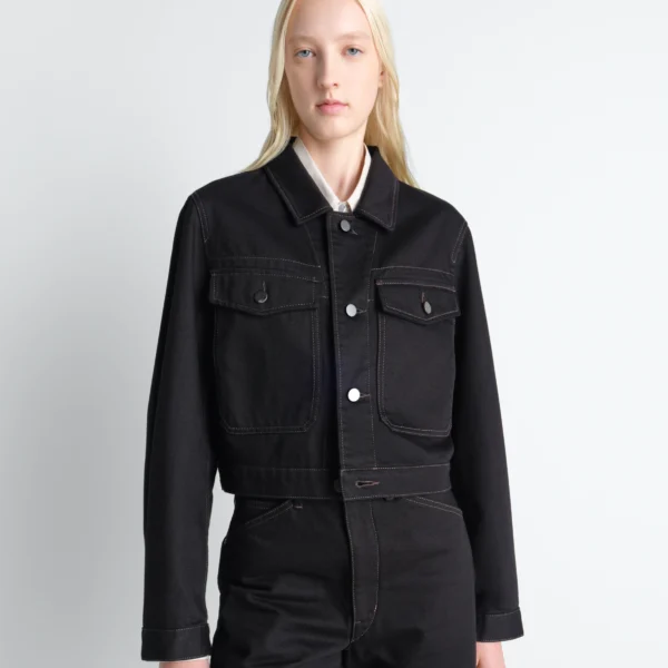 Lemaire Cropped Blouson in Denim - Jackets - Parisian Minimalist Luxury at Coveti