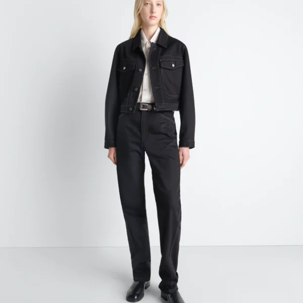 Lemaire Cropped Blouson in Denim - Jackets - Parisian Minimalist Luxury at Coveti