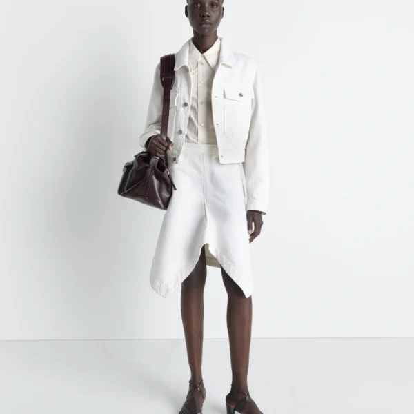 Lemaire Cropped Blouson in Denim - Jackets - Parisian Minimalist Luxury at Coveti