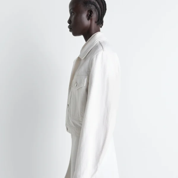 Lemaire Cropped Blouson in Denim - Jackets - Parisian Minimalist Luxury at Coveti