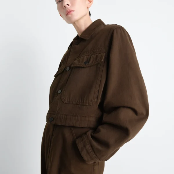 Lemaire Cropped Blouson in Dyed Heavy Broken Twill - Jackets - Parisian Minimalist Luxury at Coveti