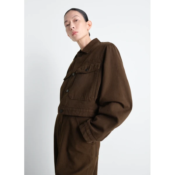Lemaire Cropped Blouson in Dyed Heavy Broken Twill Jacket, view 2