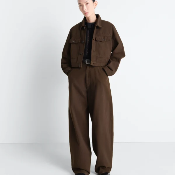 Lemaire Cropped Blouson in Dyed Heavy Broken Twill - Jackets - Parisian Minimalist Luxury at Coveti