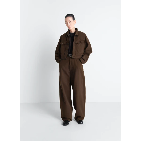 Lemaire Cropped Blouson in Dyed Heavy Broken Twill Jacket, view 3