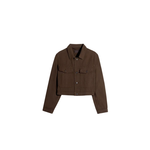 Lemaire Cropped Blouson in Dyed Heavy Broken Twill - Jackets - Parisian Minimalist Luxury at Coveti