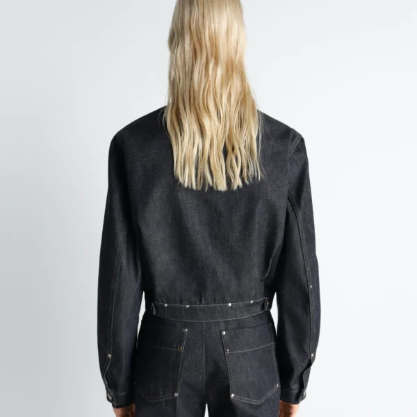Lemaire Cropped Blouson with Studs in Denim - Jackets - Parisian Minimalist Luxury at Coveti