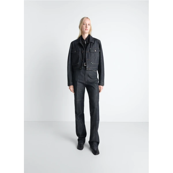 Lemaire Cropped Blouson with Studs in Denim Jacket, view 4