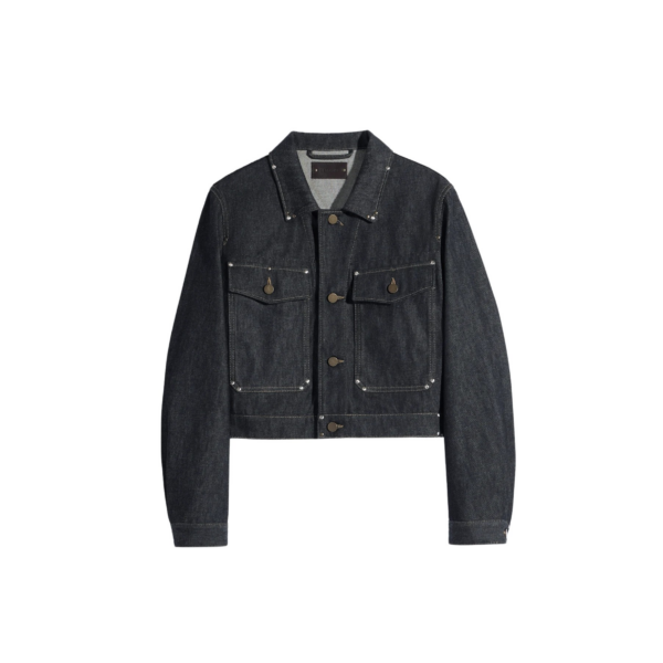 Lemaire Cropped Blouson with Studs in Denim - Jackets - Parisian Minimalist Luxury at Coveti