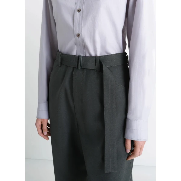 Lemaire Curved Tailored Pants in Polywool - Pants - Parisian Minimalist Luxury at Coveti