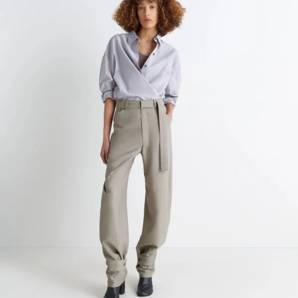 Lemaire Curved Tailored Pants in Polywool - Pants - Parisian Minimalist Luxury at Coveti