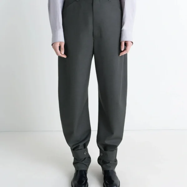 Lemaire Curved Tailored Pants in Polywool - Pants - Parisian Minimalist Luxury at Coveti