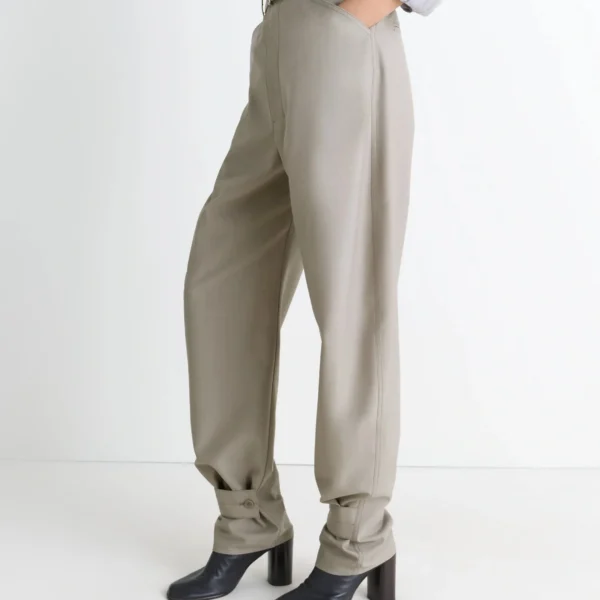 Lemaire Curved Tailored Pants in Polywool - Pants - Parisian Minimalist Luxury at Coveti