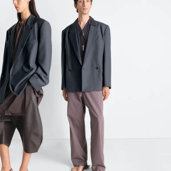 Lemaire Double Breasted Tailored Jacket in Polywool - Jackets - Parisian Minimalist Luxury at Coveti