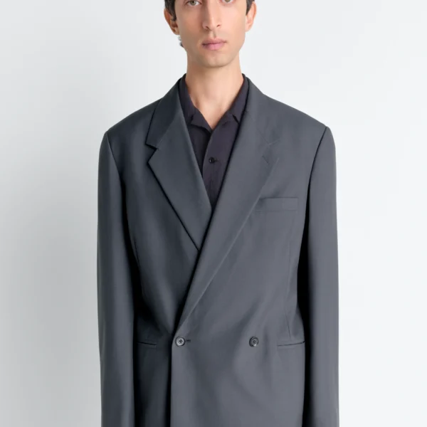 Lemaire Double Breasted Tailored Jacket in Polywool - Jackets - Parisian Minimalist Luxury at Coveti