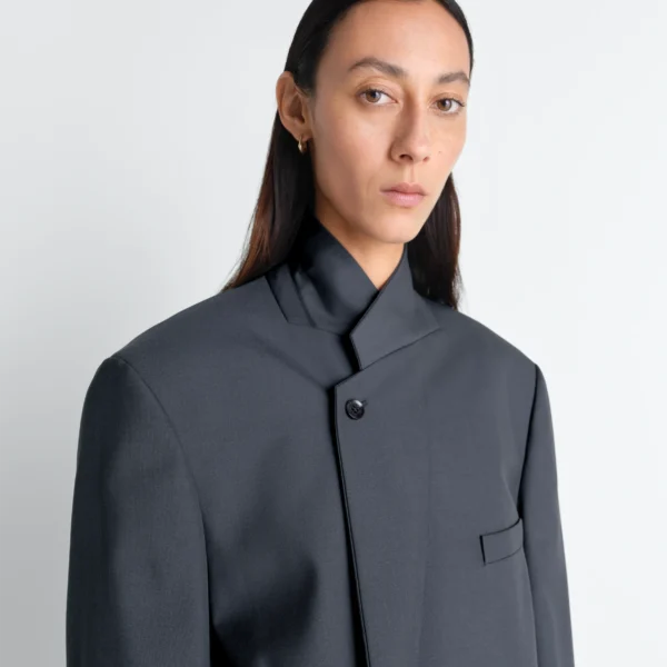 Lemaire Double Breasted Tailored Jacket in Polywool - Jackets - Parisian Minimalist Luxury at Coveti