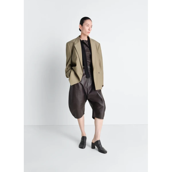 Lemaire Double Breasted Tailored Jacket in Tropical Polywool, view 4