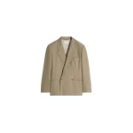 Lemaire Double Breasted Tailored Jacket in Tropical Polywool - Jackets - Parisian Minimalist Luxury at Coveti