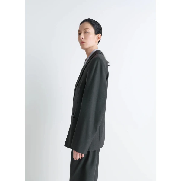 Lemaire Double-breasted Tailored Jacket in Polywool, view 2