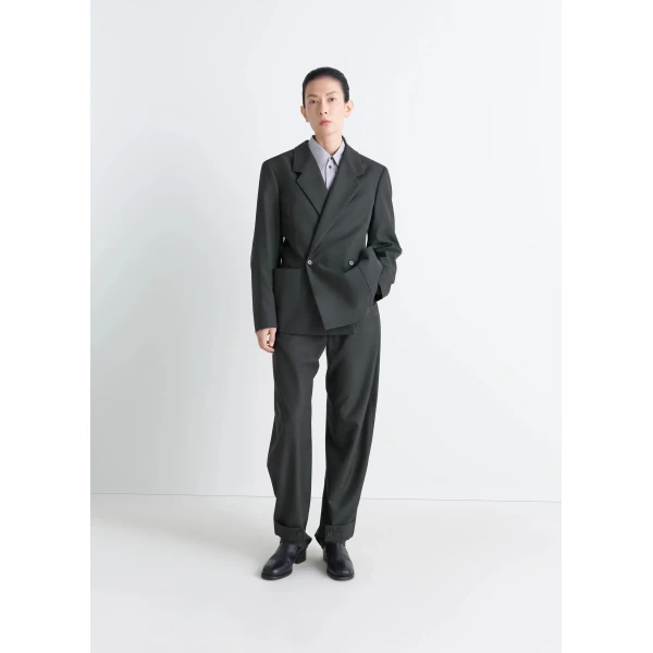 Lemaire Double-breasted Tailored Jacket in Polywool, view 4