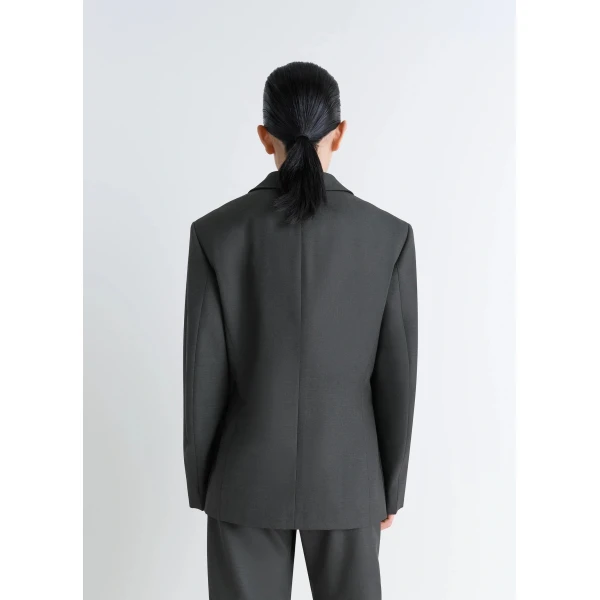 Lemaire Double-breasted Tailored Jacket in Polywool, view 6