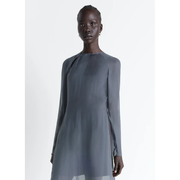 Lemaire Dress with Slits in Transparent Cupro, view 4