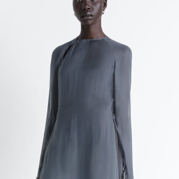Lemaire Dress with Slits in Transparent Cupro - Dresses - Parisian Minimalist Luxury at Coveti