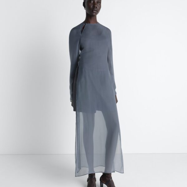 Lemaire Dress with Slits in Transparent Cupro - Dresses - Parisian Minimalist Luxury at Coveti