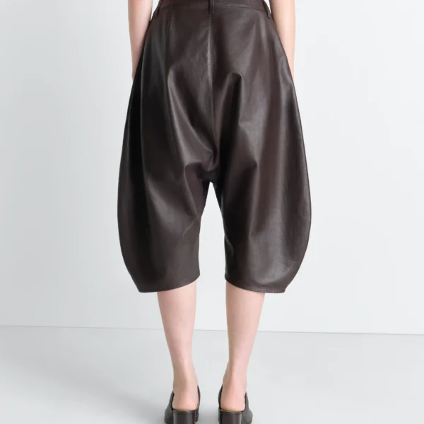 Lemaire Dropped Crotch Leather Bermudas - Shorts - Parisian Minimalist Luxury at Coveti