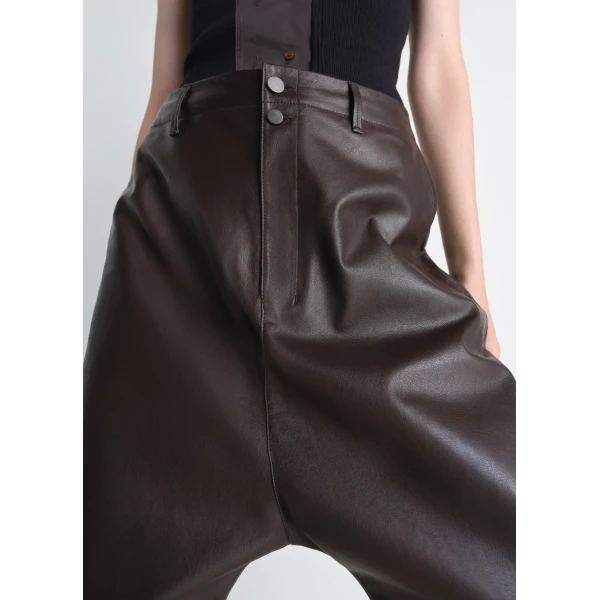 Lemaire Dropped Crotch Leather Bermudas Shorts, view 5