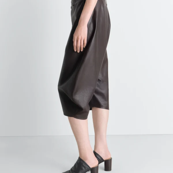 Lemaire Dropped Crotch Leather Bermudas - Shorts - Parisian Minimalist Luxury at Coveti