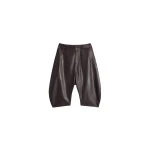 Lemaire Dropped Crotch Leather Bermudas - Shorts - Parisian Minimalist Luxury at Coveti